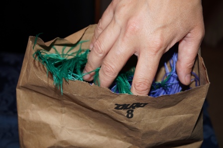 Touching Ostrich Feathers in a Brown Paper Bag