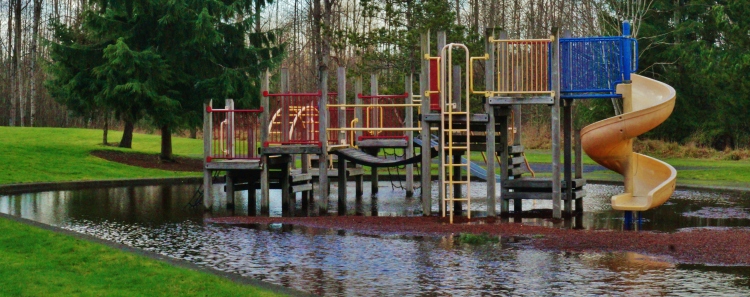 A flooded play area